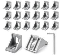 Zourglow 20 Pièces Matériel de Fixation en Aluminium 40x40 mm | Profile Aluminium, pour Fraiseuses CNC, Imprimantes 3D, Fixation, Réparation de Meuble, Avec Cle allen