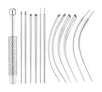 Zovator Lot de 13 pinces à piercing en acier inoxydable - Aide à l'insertion - Piercing boule à visser - Kit de piercing pour oreille, nez, lèvre, ventre