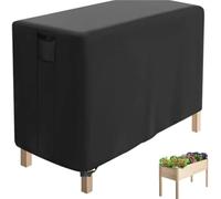 Zovloer Housse de lit de jardin surélevé avec cordon de serrage et poignée pour protection contre les intempéries en tissu Oxford imperméable 420 x 39 x 77 cm