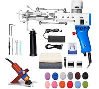 ZOWWFAST Kit de pistolet à tufting avec tondeuse à tapis, fil et chiffon à tufter, kit de pistolets à tufting pour tapis à haute vitesse pour le tissage de tapis (bleu)