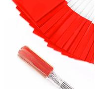 Zozen Lot de 50 drapeaux de marquage rouges, inscriptibles | 38,1 x 10,2 x 12,7 cm, drapeaux de jardin pour pelouse, irrigation, paysage, arroseur, arpentage et dressage de chien.
