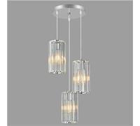 ZPBSJ Lustre moderne mini en cristal, réglable chrome 3-lumière - pour cuisine île, salle à manger, couloir, chambre à coucher