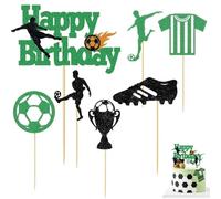 Zpeiran Décoration Gâteau Football 24 Pièces,Toppers et Figurines Footballeur pour Anniversaire, Cupcake et Gâteau, Kit Déco Thème Sportif pour Fête Garçon Fille Enfants Fans de Football