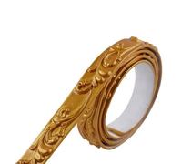 ZPFDSG Bordure de papier peint Décoration de la maison PVC auto-adhésif mur garniture bande plinthe plafond moulage ligne 3D autocollant cadre décoratif(Gold)