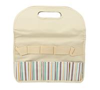 ZPLKKYGR Sac fourre-Tout pour Outils de Jardinage, Grand Sac à Main de Rangement en Tissu Oxford pour Outils de Jardin avec Poches Profondes pour l'extérieur (Beige avec Bande de Couleur)