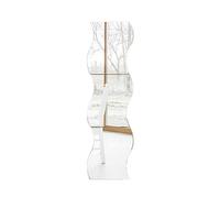 Zpoicaegn 6pcs Miroir de Mur Carree Autocollant Motif de Vagues d'argent Murales de Style Chambre d'enfant Decoration