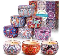 ZPQAODI 9 Pièces Bougie Parfumée Ensemble Cadeau, Candle Bougies Parfumées Bougies en Cire De Soja Naturelle pour L'aromathérapie, Yoga, Mariage, Bath, La Saint-Valentin et Cadeau de Fête des Mères