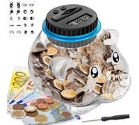 ZPQAODI Tirelire Electronique, Tirelire numérique, Grande Tirelire 1,8L ave Tournevis comme Cadeau pour Enfants, avec écran LCD Automatique Comptant Money Box, pour Noël, Anniversaire Cadeaux