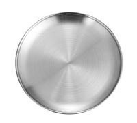 ZPSHYD Plaque à Pizza Ronde,Plateau à Pizza Rond en Acier Inoxydable-Assiette Plate en Métal Brossé de 30cm de Diamètre pour Pizza,Gâteau,Dessert
