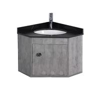 ZQFHSX Lavabo d'angle Mural en céramique, Meuble sous-Vasque Moderne Peint, avec égouttoir et Robinet d'eau Chaude/Froide, Blanc, en Porcelaine Triangulaire. (Couleur : Gris)