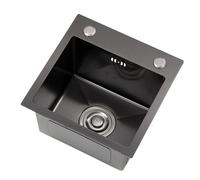 ZQFHSX Mini évier à Une cuve avec Panier d'égouttage à Siphon, Petit Format, Pratique pour la Vaisselle, idéal pour la Cuisine, Le Garde-Manger, Le Bar ou Un Studio. Panneau en Acier INOX