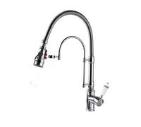 ZQFHSX Robinet de Cuisine à douchette extractible chromé, mitigeur Eau Chaude/Eau Froide, Double Vasque, Design Moderne pour Un Nettoyage Facile et Une Utilisation Polyvalente