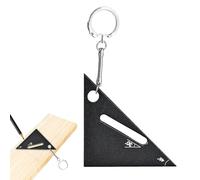 Zqkimzi Règle triangulaire en alliage d'aluminium, règle triangulaire pour | Travail du bois - Petit mini jauge - Porte-clés portable avec outils de travail du bois, carré