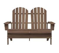 ZQQLVOO Adirondack Banc de jardin 2 places en bois massif sapin marron | Résistant aux intempéries, facile d'entretien, ergonomique, stable, max. 110 kg par siège