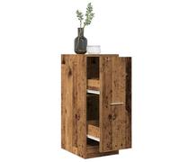 ZQQLVOO Armoire à pharmacie aspect bois vieilli - 30 x 41 x 77,5 cm - Avec armoire coulissante et rails en métal - Pour cuisine, salon ou bureau - Commode pratique