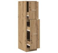 ZQQLVOO Armoire à pharmacie en chêne Artisan - 30 x 41 x 118 cm - Avec armoire coulissante et rails en métal - Pour cuisine, salon ou bureau - Commode de rangement pratique