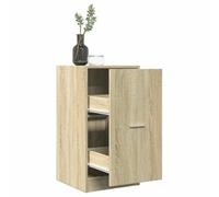ZQQLVOO Armoire à pharmacie en chêne Sonoma - 40 x 41 x 77,5 cm - En bois avec armoire coulissante et rails en métal - Pour cuisine, salon ou bureau - Commode de rangement pratique