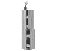 ZQQLVOO Armoire d'apothicaire classique - Gris sonoma - 30 x 41 x 174,5 cm - En bois avec tiroir et grand espace de rangement - Pour cuisine, salon ou bureau - Commode pratique