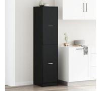 ZQQLVOO Armoire d'apothicaire en chêne noir - 40 x 41 x 174,5 cm - En panneau de particules avec quatre étagères - Meuble de rangement