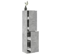 ZQQLVOO Armoire d'apothicaire gris béton 40 x 41 x 174,5 cm - En bois avec armoire coulissante et rails en métal - Meuble de rangement pour cuisine, salon, bureau comme commode