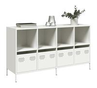 ZQQLVOO Buffet blanc 135 x 39 x 73,5 cm en acier laminé à froid avec tiroirs d'espace de rangement en métal stable pour salon