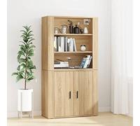 ZQQLVOO Buffet haut en bois de chêne Sonoma élégant avec montage mural, matériau durable et beaucoup d'espace de rangement pour le salon, l'organisation, l'armoire de rangement