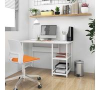 ZQQLVOO Bureau d'ordinateur blanc 105 x 55 x 72 cm en MDF et structure en métal Bureau élégant avec grand espace de travail Ce bureau PC stable en blanc avec les dimensions 105 x 55 x 72 cm