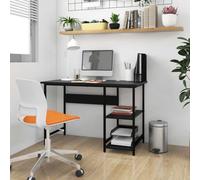 ZQQLVOO Bureau d'ordinateur noir 105 x 55 x 72 cm en MDF et structure en métal avec grande surface de travail et style industriel