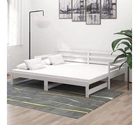 ZQQLVOO Cadre de lit familial en palettes, extensible, en pin massif, blanc, 2 x (90 x 200 cm), convient pour chambre familiale