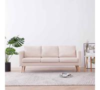 ZQQLVOO Élégant canapé 3 places blanc crème en tissu résistant avec assise large, grand confort d'assise et housses de coussin amovibles pour un entretien et un nettoyage faciles.