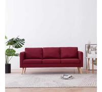 ZQQLVOO Élégant canapé 3 places bordeaux en tissu résistant avec un grand confort d'assise, des coussins amovibles et un cadre en bois robuste pour votre salon ou votre bureau.