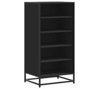 ZQQLVOO Étagère à chaussures noire 48 x 38 x 97,5 cm en bois avec cadre en | Design en grille ventilée, cadre en acier stable, plaque supérieure polyvalente, surface facile d'entretien