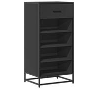 ZQQLVOO Étagère à chaussures noire 48 x 38 x 97,5 cm en bois avec cadre en | noir, matériau en bois, cadre en acier, 48 x 38 x 97,5 cm, plusieurs compartiments, design en grille, plaque supérieure