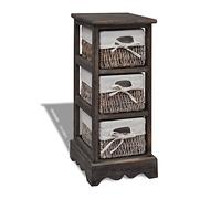 ZQQLVOO Étagère en bois avec 3 paniers - Marron - Style maison de campagne