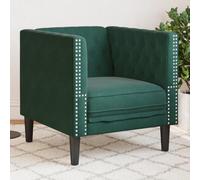 ZQQLVOO Fauteuil Chesterfield en velours vert foncé avec assise rembourrée et piqûre classique à boutons pour un confort élégant