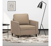 ZQQLVOO Fauteuil marron cappuccino 60 cm en cuir synthétique avec structure en métal, rembourrage épais pour plus de confort, matériau durable résistant aux taches, design moderne