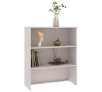 ZQQLVOO HAMAR Plateau haut blanc 85 x 35 x 100 cm en pin massif avec 2 étagères de rangement, cadre robuste pour buffet, grain naturel, solution de rangement stable