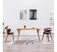 ZQQLVOO Lot de 2 chaises de salle à manger en bois de buyer gris foncé et tissu avec rembourrage et cadre en bois pour plus de confort et de durabilité