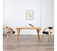 ZQQLVOO Lot de 2 chaises de salle à manger en bois de buyer noir et cuir synthétique avec rembourrage et cadre en bois pour salle à manger et cuisine
