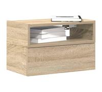 ZQQLVOO Lot de 2 tables de chevet murales en chêne Sonoma 45 x 26 x 28,5 cm avec tiroir et étagère pour espace de rangement, montage mural, matériau en bois durable, facile d'entretien, fonctionnelle,