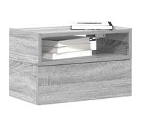 ZQQLVOO Lot de 2 tables de chevet murales Gris Sonoma 45 x 26 x 28,5 cm avec tiroir et étagère pour espace de rangement, meubles à montage mural en bois robuste, facile d'entretien et peu encombrant