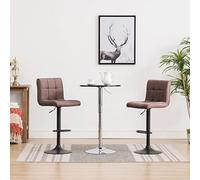 ZQQLVOO Lot de 2 tabourets de bar élégants - Tissu taupe - Convient pour les barres de bureau - Facile à monter