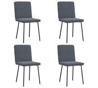 ZQQLVOO Lot de 4 chaises de salle à manger en velours gris foncé, structure en acier robuste avec bois, confort d'assise confortable, design élégant pour salon et salle à manger