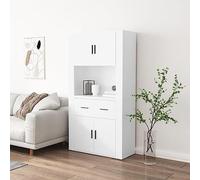 ZQQLVOO Meuble haut en bois blanc avec montage mural et espace de rangement - Armoire durable pour salon et salle à manger, buffet élégant avec surface lisse