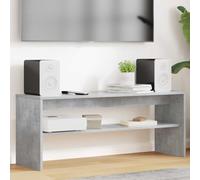 ZQQLVOO Meuble TV gris béton 100 x 30 x 40 cm en bois avec étagères, design moderne pour salon, cadre stable pour télévision et médias, meuble TV minimaliste