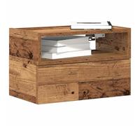 ZQQLVOO Table de chevet murale aspect bois vieilli 45 x 26 x 28,5 cm avec tiroir et étagère pour espace de rangement, meuble mural pour chambre à coucher, design en bois durable