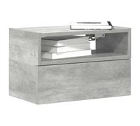 ZQQLVOO Table de chevet murale gris béton 45 x 26 x 28,5 cm avec tiroir et étagère pour espace de rangement, montage mural, matériau en bois durable et facile d'entretien, idéale pour la chambre à