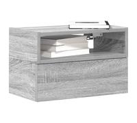 ZQQLVOO Table de chevet murale gris sonoma 45 x 26 x 28,5 cm avec tiroir et étagère pour espace de rangement, montage mural, matériau en bois, durable et facile d'entretien, rangement pour chambre à