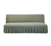 ZRCYXDW élastique Housse Clic Clac, Souple Housse De Canapé Clic Clac Antidérapante avec Ourlet De Jupe Housse De Futon Amovible Pliant Housse de Canapé sans Bras-Vert-Medium