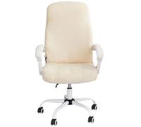 ZRCYXDW Housse de Chaise de Bureau Velours-Beige-Petit | Doux Amovible Housses De Chaise Avec Fermeture Éclair pour Chaise De Bureau Rotatif Et Fauteuil D'ordinateur